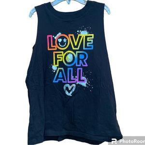 Sugar & Jade Girls Size 10 Black Muscle Tank Love for All